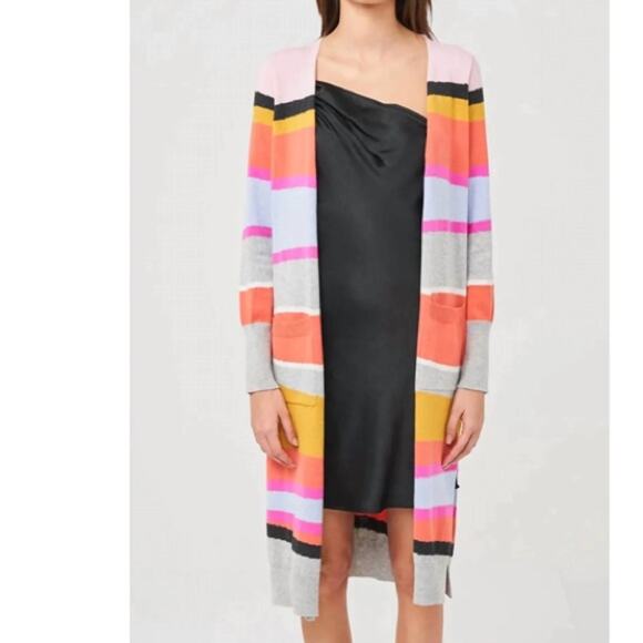 Wispr Sand Dune Maxi Cardigan Sweater Duster Open Front Multicolor Woman size M - Picture 3 of 9